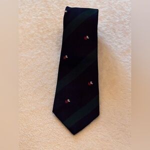 Privileged Navy and Green Striped Vintage Tie